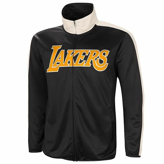 Men's G-III Sports By Carl Banks Black/White Los Angeles Lakers Zone Blitz Tricot Full-Zip Track Jacket 2 Men's G-III Sports By Carl Banks Black/White Los Angeles Lakers Zone Blitz Tricot Full-Zip Track Jacket - Image 2
