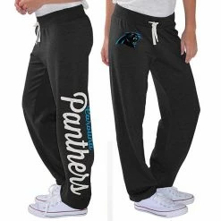 Women's G-III 4Her By Carl Banks Black Carolina Panthers Scrimmage Fleece Pants