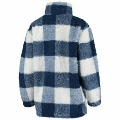 Women's G-III 4Her By Carl Banks Navy/White Washington Capitals Plaid Sherpa Quarter-Zip Jacket -G-III Sales Store unnamed file 1029