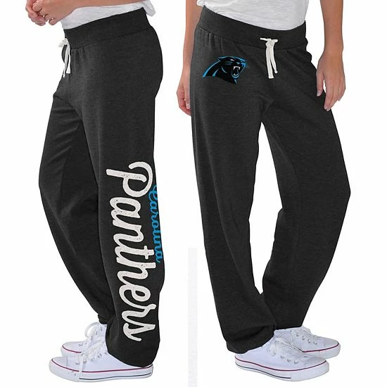 Women's G-III 4Her By Carl Banks Black Carolina Panthers Scrimmage Fleece Pants 2 Women's G-III 4Her By Carl Banks Black Carolina Panthers Scrimmage Fleece Pants - Image 2