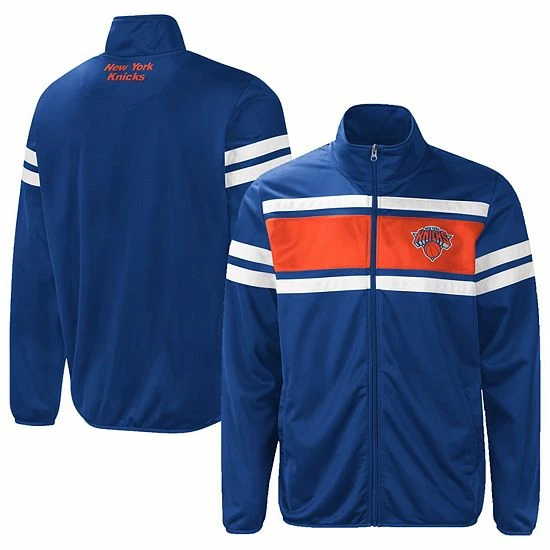 Men's G-III Sports By Carl Banks Blue New York Knicks Power Pitcher Full-Zip Track Jacket 1 Men's G-III Sports By Carl Banks Blue New York Knicks Power Pitcher Full-Zip Track Jacket