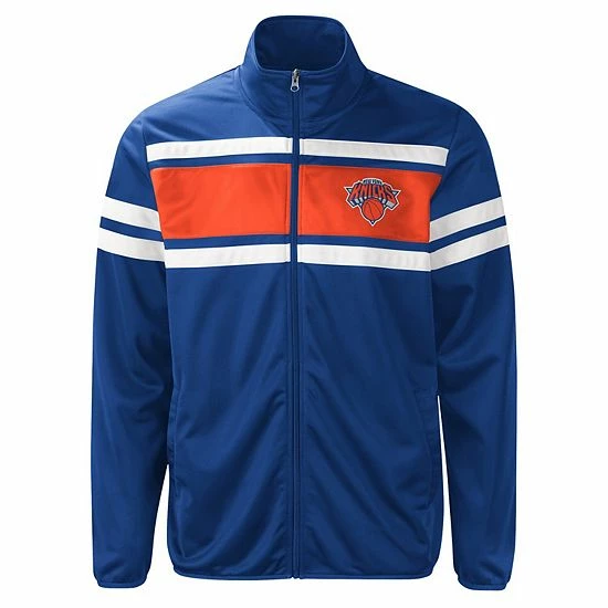 Men's G-III Sports By Carl Banks Blue New York Knicks Power Pitcher Full-Zip Track Jacket 3 Men's G-III Sports By Carl Banks Blue New York Knicks Power Pitcher Full-Zip Track Jacket - Image 3