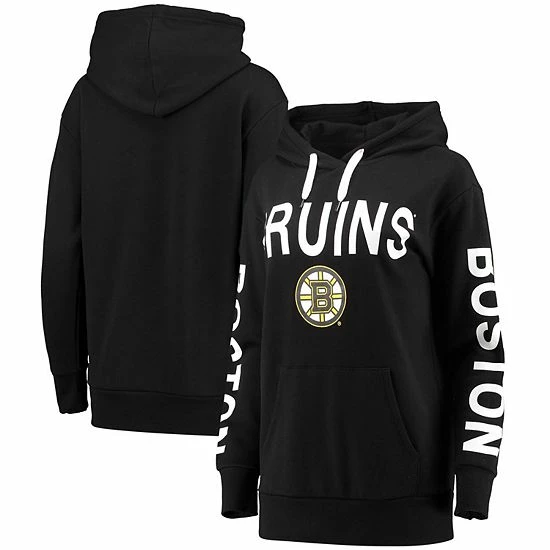 Women's G-III 4Her By Carl Banks Black Boston Bruins Extra Inning Pullover Hoodie 2 Women's G-III 4Her By Carl Banks Black Boston Bruins Extra Inning Pullover Hoodie - Image 2