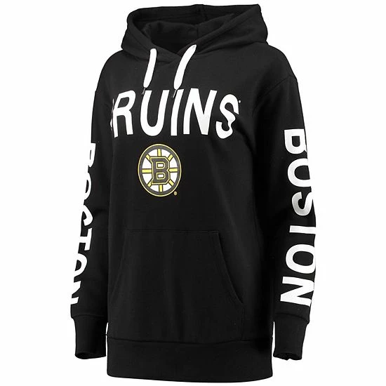 Women's G-III 4Her By Carl Banks Black Boston Bruins Extra Inning Pullover Hoodie 3 Women's G-III 4Her By Carl Banks Black Boston Bruins Extra Inning Pullover Hoodie - Image 3
