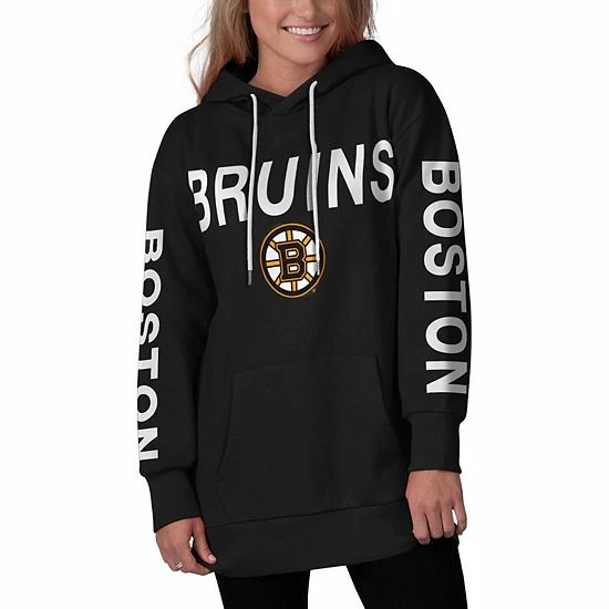 Women's G-III 4Her By Carl Banks Black Boston Bruins Extra Inning Pullover Hoodie 5 Women's G-III 4Her By Carl Banks Black Boston Bruins Extra Inning Pullover Hoodie - Image 5