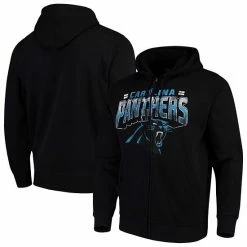 Men's G-III Sports By Carl Banks Black Carolina Panthers Perfect Season Full-Zip Hoodie