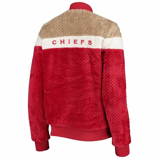 Women's G-III 4Her By Carl Banks Red/Cream Kansas City Chiefs Riot Squad Sherpa Full-Snap Jacket 4 Women's G-III 4Her By Carl Banks Red/Cream Kansas City Chiefs Riot Squad Sherpa Full-Snap Jacket - Image 4
