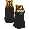 Women's G-III Sports By Carl Banks Black Boston Bruins Showdown Slub Racerback Tank Top