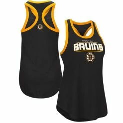 Women's G-III Sports By Carl Banks Black Boston Bruins Showdown Slub Racerback Tank Top