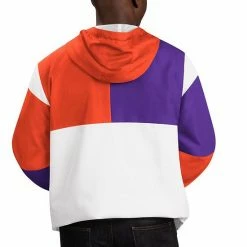 Men's G-III Sports By Carl Banks White/Orange Clemson Tigers College Fair Catch Half-Zip Hoodie -G-III Sales Store unnamed file 1233