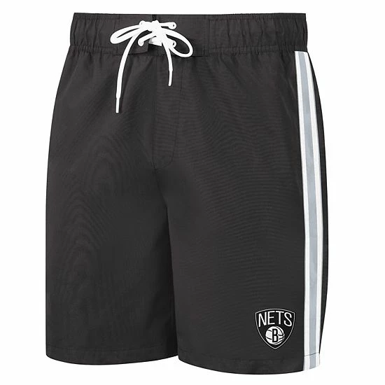 Men's G-III Sports By Carl Banks Black/Gray Brooklyn Nets Sand Beach Volley Swim Shorts 3 Men's G-III Sports By Carl Banks Black/Gray Brooklyn Nets Sand Beach Volley Swim Shorts - Image 3