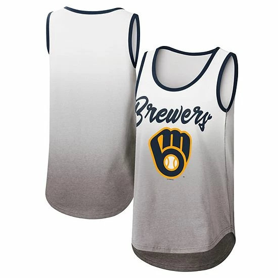 Women's G-III 4Her By Carl Banks White Milwaukee Brewers Logo Opening Day Tank Top 1 Women's G-III 4Her By Carl Banks White Milwaukee Brewers Logo Opening Day Tank Top