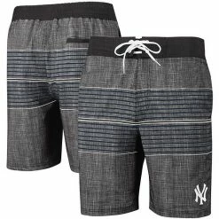 Men's G-III Sports By Carl Banks Charcoal New York Yankees Horizon Volley Swim Trunks