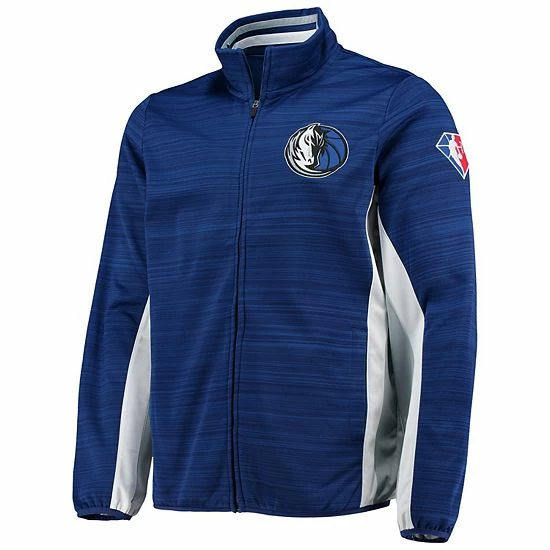 Men's G-III Sports By Carl Banks Blue Dallas Mavericks 75th Anniversary Power Forward Space-Dye Full-Zip Track Jacket 3 Men's G-III Sports By Carl Banks Blue Dallas Mavericks 75th Anniversary Power Forward Space-Dye Full-Zip Track Jacket - Image 3