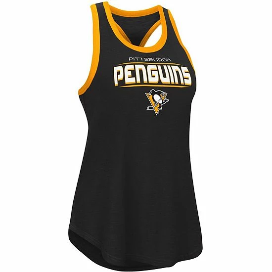 Women's G-III Sports By Carl Banks Black Pittsburgh Penguins Showdown Slub Racerback Tank Top 3 Women's G-III Sports By Carl Banks Black Pittsburgh Penguins Showdown Slub Racerback Tank Top - Image 3