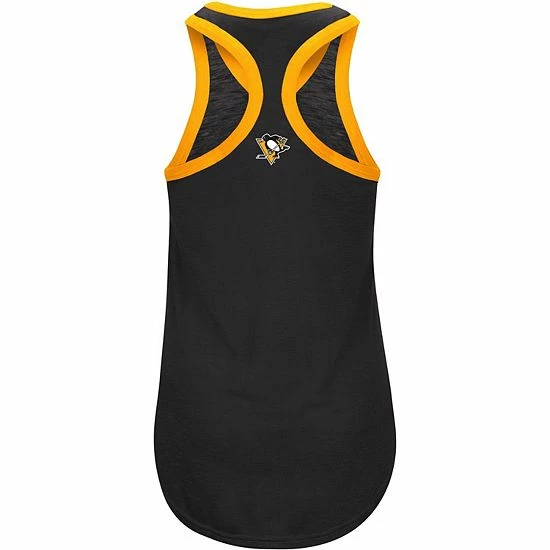 Women's G-III Sports By Carl Banks Black Pittsburgh Penguins Showdown Slub Racerback Tank Top 4 Women's G-III Sports By Carl Banks Black Pittsburgh Penguins Showdown Slub Racerback Tank Top - Image 4
