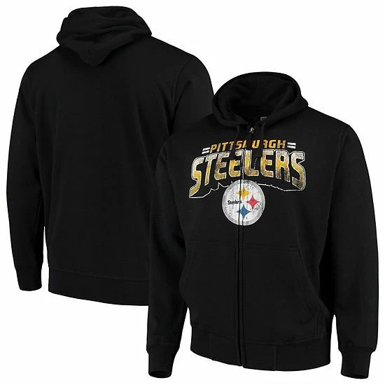 Men's G-III Sports By Carl Banks Black Pittsburgh Steelers Perfect Season Full-Zip Hoodie 1 Men's G-III Sports By Carl Banks Black Pittsburgh Steelers Perfect Season Full-Zip Hoodie