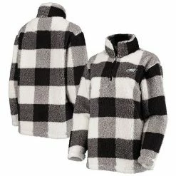 G-III Sales Store 54 Women's G-III 4Her By Carl Banks Black Philadelphia Eagles Sherpa Plaid Quarter-Zip Jacket