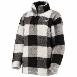 Women's G-III 4Her By Carl Banks Black Philadelphia Eagles Sherpa Plaid Quarter-Zip Jacket 7 Women's G-III 4Her By Carl Banks Black Philadelphia Eagles Sherpa Plaid Quarter-Zip Jacket -G-III Sales Store unnamed file 160