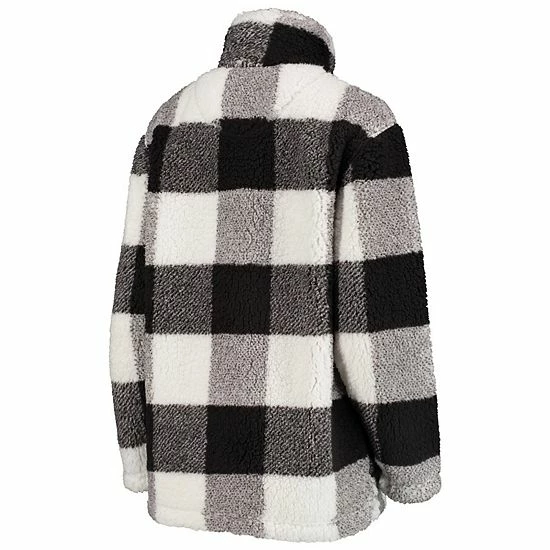 Women's G-III 4Her By Carl Banks Black Philadelphia Eagles Sherpa Plaid Quarter-Zip Jacket 4 Women's G-III 4Her By Carl Banks Black Philadelphia Eagles Sherpa Plaid Quarter-Zip Jacket - Image 4