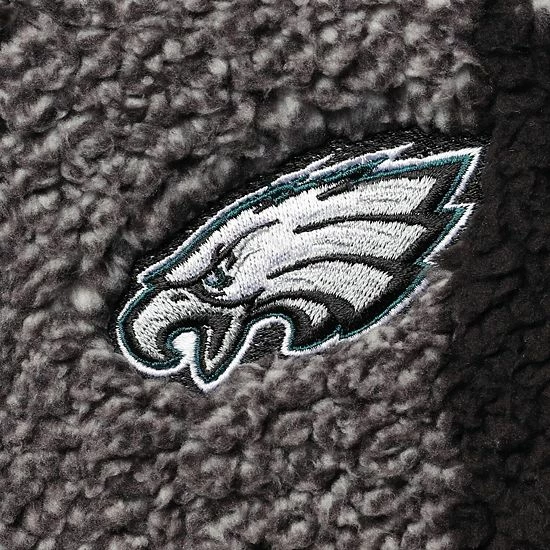 Women's G-III 4Her By Carl Banks Black Philadelphia Eagles Sherpa Plaid Quarter-Zip Jacket 5 Women's G-III 4Her By Carl Banks Black Philadelphia Eagles Sherpa Plaid Quarter-Zip Jacket - Image 5