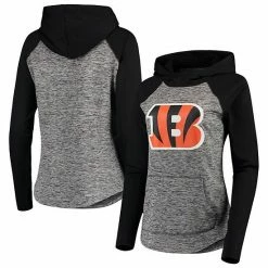 Women's G-III 4Her By Carl Banks Heathered Gray/Black Cincinnati Bengals Championship Ring Pullover Hoodie