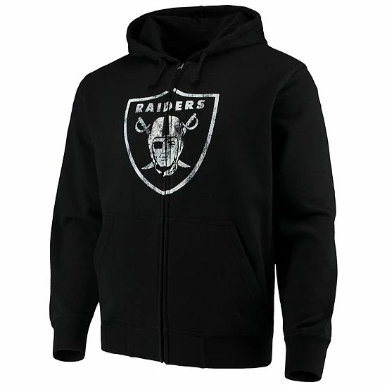 Men's G-III Sports By Carl Banks Black Oakland Raiders Primary Logo Full-Zip Hoodie 3 Men's G-III Sports By Carl Banks Black Oakland Raiders Primary Logo Full-Zip Hoodie - Image 3