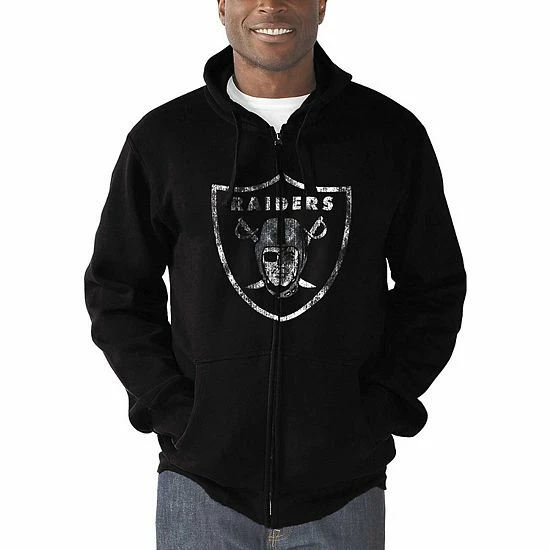 Men's G-III Sports By Carl Banks Black Oakland Raiders Primary Logo Full-Zip Hoodie 5 Men's G-III Sports By Carl Banks Black Oakland Raiders Primary Logo Full-Zip Hoodie - Image 5