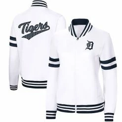 Women's G-III 4Her By Carl Banks White Detroit Tigers Pre-Game Full-Zip Track Jacket