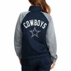 Women's G-III 4Her By Carl Banks Navy/Silver Dallas Cowboys Confetti Raglan Full-Zip Track Jacket 5 Women's G-III 4Her By Carl Banks Navy/Silver Dallas Cowboys Confetti Raglan Full-Zip Track Jacket -G-III Sales Store unnamed file 19
