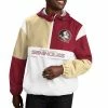 Men's G-III Sports By Carl Banks White/Garnet Florida State Seminoles College Fair Catch Half-Zip Hoodie