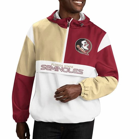 Men's G-III Sports By Carl Banks White/Garnet Florida State Seminoles College Fair Catch Half-Zip Hoodie 1 Men's G-III Sports By Carl Banks White/Garnet Florida State Seminoles College Fair Catch Half-Zip Hoodie