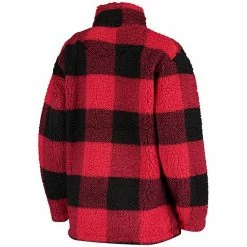 Women's G-III 4Her By Carl Banks Scarlet San Francisco 49ers Sherpa Plaid Quarter-Zip Jacket -G-III Sales Store unnamed file 1982