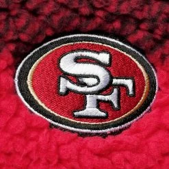Women's G-III 4Her By Carl Banks Scarlet San Francisco 49ers Sherpa Plaid Quarter-Zip Jacket -G-III Sales Store unnamed file 1983