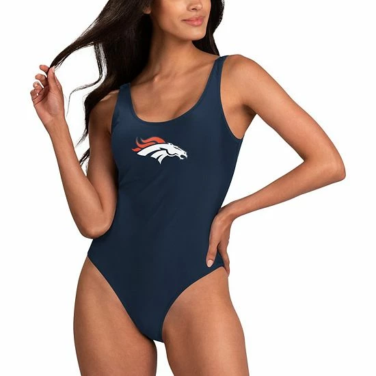 Women's G-III 4Her By Carl Banks Navy Denver Broncos Making Waves One-Piece Swimsuit 1 Women's G-III 4Her By Carl Banks Navy Denver Broncos Making Waves One-Piece Swimsuit