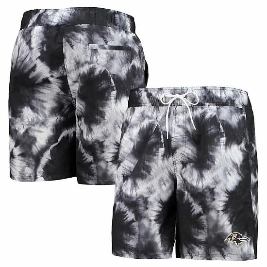Men's G-III Sports By Carl Banks Black Baltimore Ravens Splash Volley Swim Shorts 1 Men's G-III Sports By Carl Banks Black Baltimore Ravens Splash Volley Swim Shorts