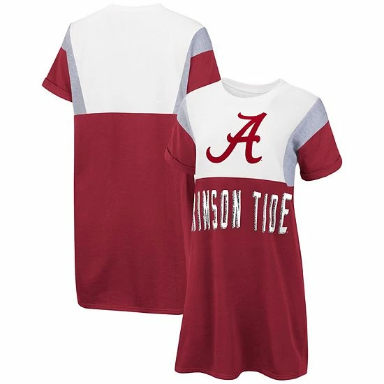 Women's G-III 4Her By Carl Banks Crimson/White Alabama Crimson Tide 3rd Down Short Sleeve T-Shirt Dress 2 Women's G-III 4Her By Carl Banks Crimson/White Alabama Crimson Tide 3rd Down Short Sleeve T-Shirt Dress - Image 2