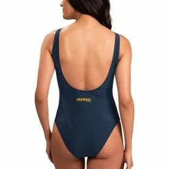 Women's G-III 4Her By Carl Banks Navy Milwaukee Brewers Making Waves One-Piece Swimsuit -G-III Sales Store unnamed file 2155