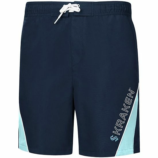 Men's G-III Sports By Carl Banks Deep Sea Blue Seattle Kraken Sunrise Volley Swim Shorts 3 Men's G-III Sports By Carl Banks Deep Sea Blue Seattle Kraken Sunrise Volley Swim Shorts - Image 3