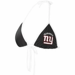 Women's G-III 4Her By Carl Banks Black New York Giants Perfect Match Bikini Top