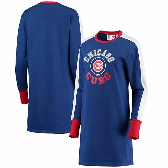 Women's G-III 4Her By Carl Banks Royal Chicago Cubs Hurry Up Offense Long Sleeve Dress 2 Women's G-III 4Her By Carl Banks Royal Chicago Cubs Hurry Up Offense Long Sleeve Dress - Image 2