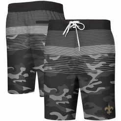 Men's G-III Sports By Carl Banks Black New Orleans Saints Wave Swim Trunks