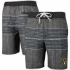Men's G-III Sports By Carl Banks Charcoal Milwaukee Brewers Horizon Volley Swim Trunks