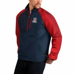 Men's G-III Sports By Carl Banks Navy Arizona Wildcats Point Guard Raglan Half-Zip Jacket