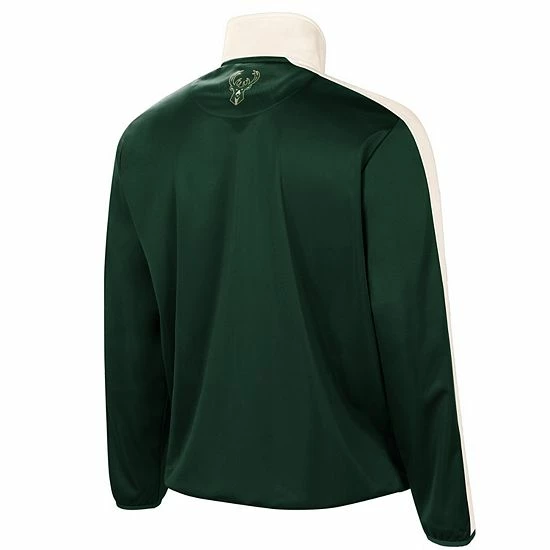 Men's G-III Sports By Carl Banks Green/White Milwaukee Bucks Zone Blitz Tricot Full-Zip Track Jacket 3 Men's G-III Sports By Carl Banks Green/White Milwaukee Bucks Zone Blitz Tricot Full-Zip Track Jacket - Image 3