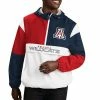 Men's G-III Sports By Carl Banks White/Navy Arizona Wildcats College Fair Catch Half-Zip Hoodie
