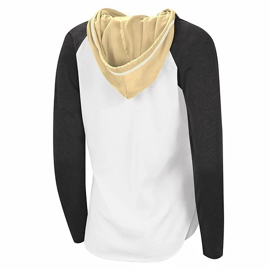 Women's G-III Sports By Carl Banks White/Black Vegas Golden Knights Sideline Raglan Long Sleeve Hoodie T-Shirt 3 Women's G-III Sports By Carl Banks White/Black Vegas Golden Knights Sideline Raglan Long Sleeve Hoodie T-Shirt - Image 3
