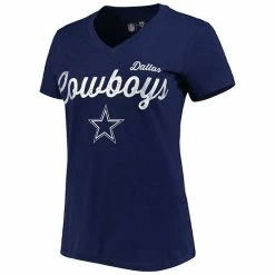 Women's G-III 4Her By Carl Banks Navy Dallas Cowboys Post Season V-Neck T-Shirt -G-III Sales Store unnamed file 26