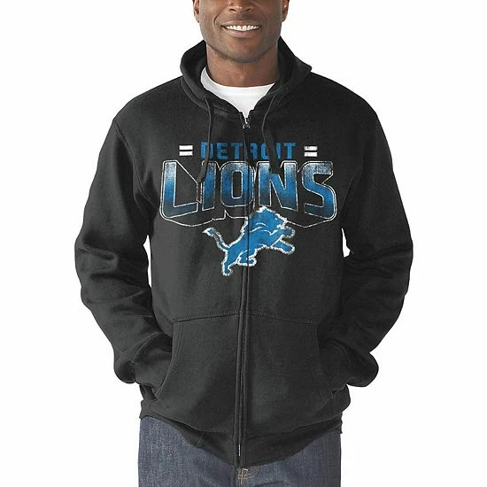 Men's G-III Sports By Carl Banks Charcoal Detroit Lions Perfect Season Full-Zip Hoodie 5 Men's G-III Sports By Carl Banks Charcoal Detroit Lions Perfect Season Full-Zip Hoodie - Image 5