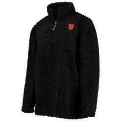 Women's G-III Sports By Carl Banks Black San Francisco Giants Sherpa Quarter-Zip Jacket -G-III Sales Store unnamed file 2641